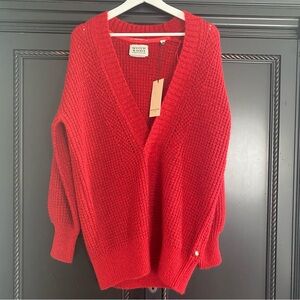 Scotch and Soda Chunky Pullover Sweater Wool Blend Red NWT